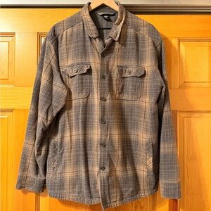 Men's Kuhl Plaid Shirt Jacket - Black and Tan